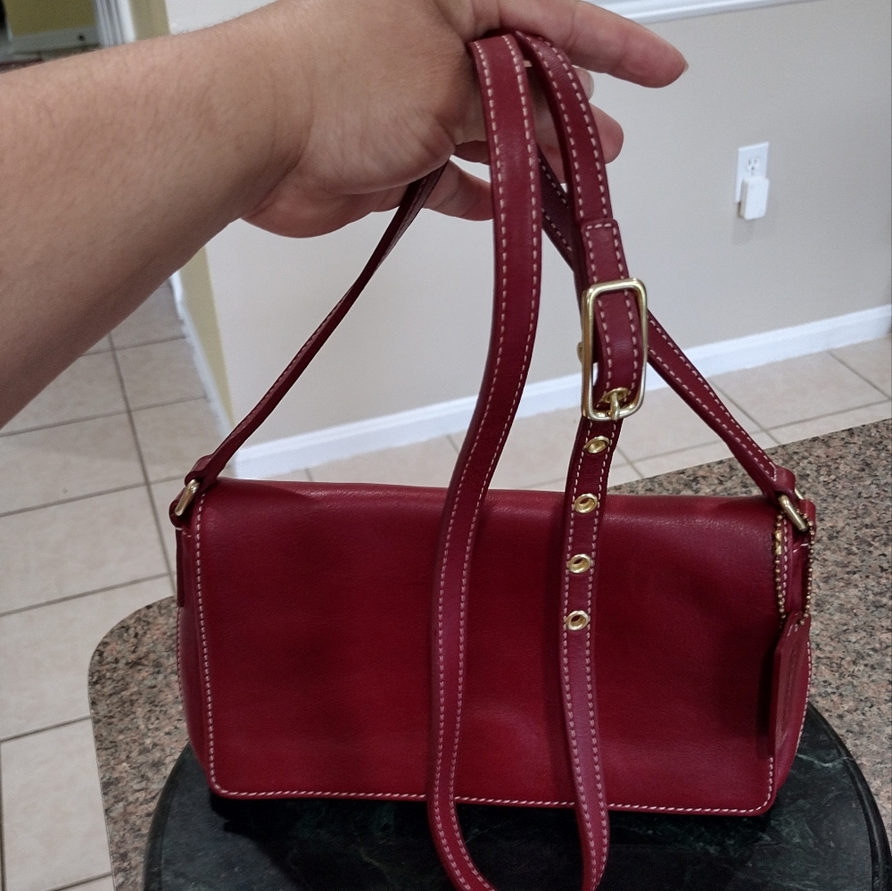 Coach Vintage Red Leather Flap Crossbody Bag - Picture 7 of 14
